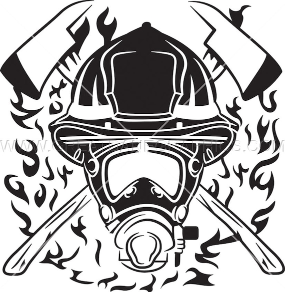 Firefighter SVG Firefighter Mask and Axes Firefighter | Etsy