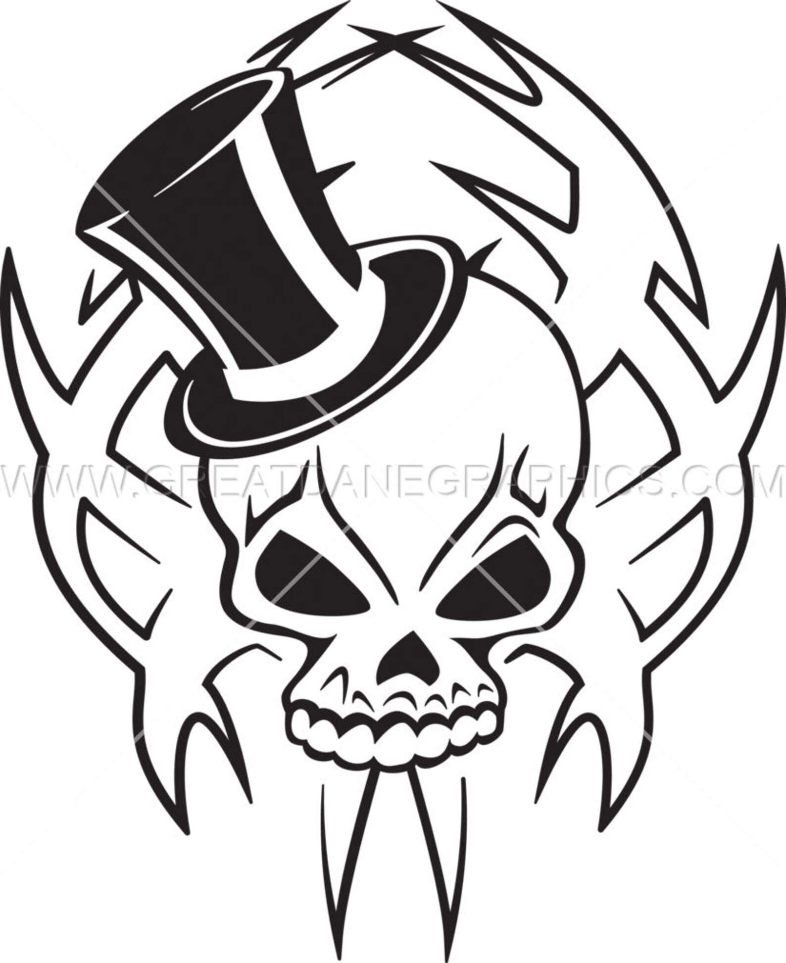 Skull SVG Gothic Skull With Top Hat Vector Graphic Skull Etsy