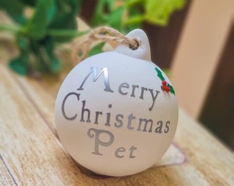 6cm Keramik Frohe Weihnachten Haustier Geordie Themen Baum Christbaumkugel Ornament Newcastle upon Tyne Geschenk Festlich
