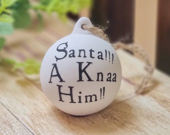 6cm Keramik Santa a Knaa Him Geordie Themen Baum Christbaumkugel Ornament Newcastle upon Tyne Geschenk Festlich