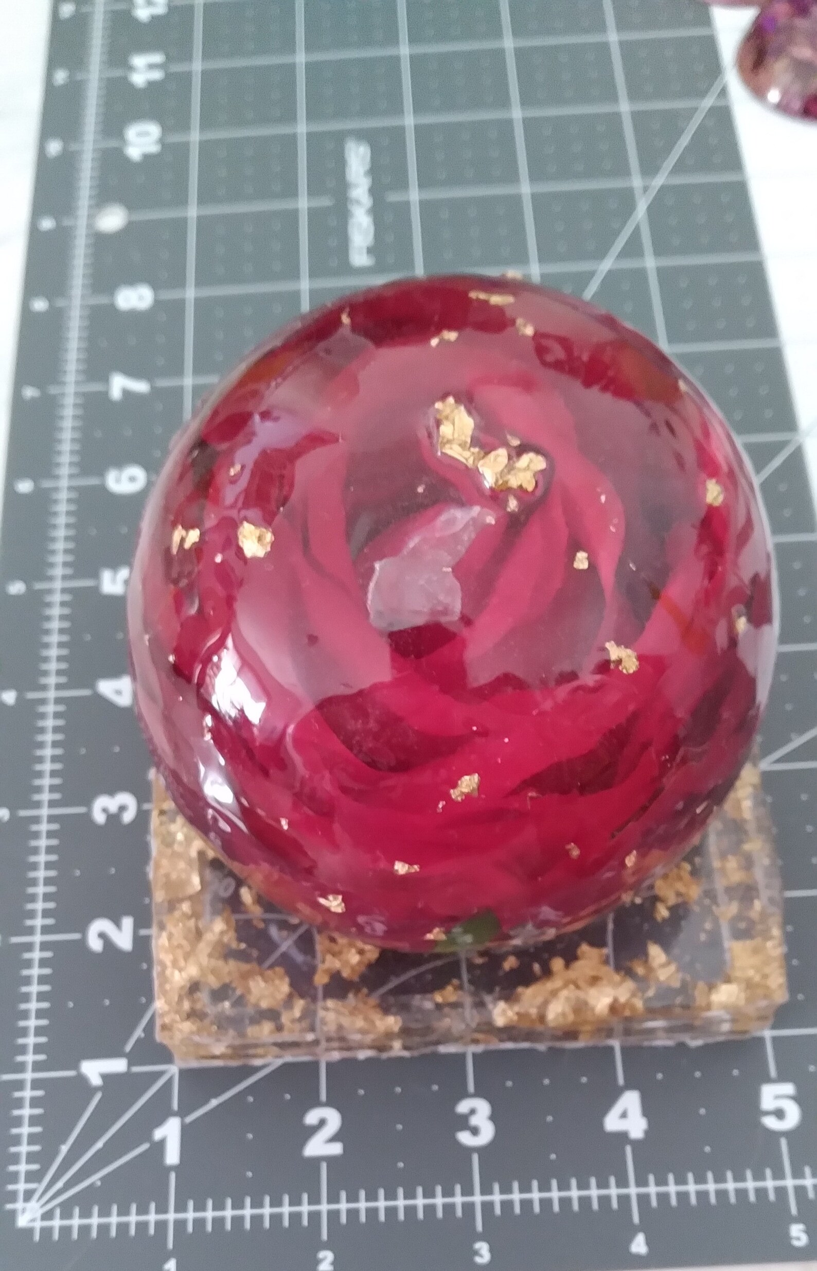 Rose Paperweight Resin Etsy