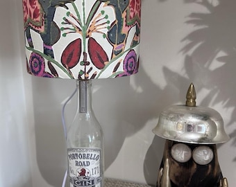 Handmade Gin Bottle Lamp with Unique Lampshade