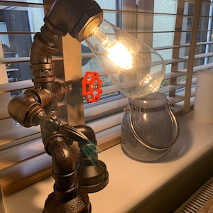 Industrial Pipe Robot Table Desk Lamp
