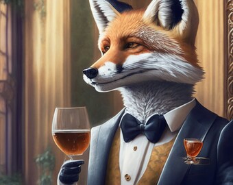 High resolution fox art - digital print for home and personal use
