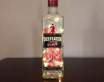 Beefeater Pink Gin Bottle with red LED Lights