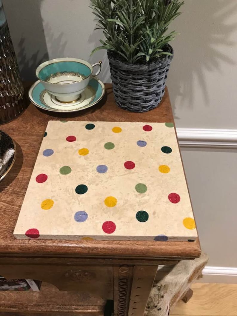 Emma Bridgewater Polka Dot Insiped Handmade Natural Travertine Etsy UK