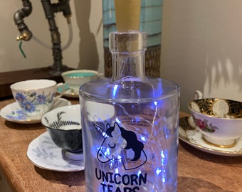 Unicorn tears Gin Bottle Cool White LED Lights