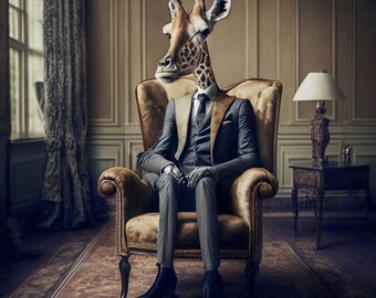 High resolution Giraffe art - digital print for home and personal use
