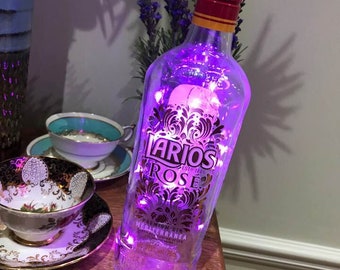 Larios Rose Gin Bottle pink LED Lights