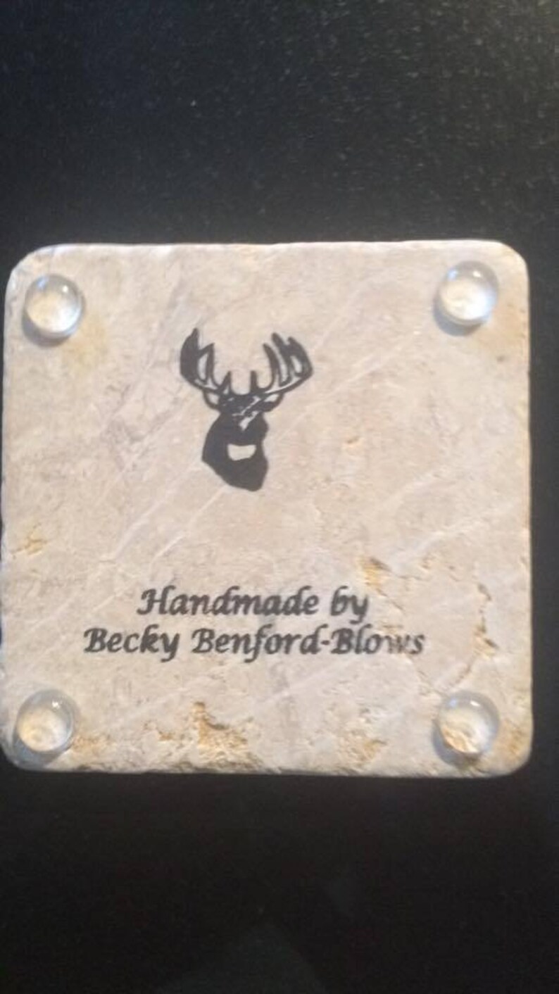 Handmade set of 4 moroccan travertine stone coasters
