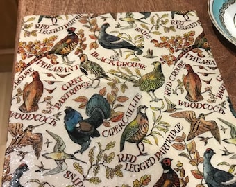 Emma Bridgewater Game birds inspired Handmade Natural Travertine Natural Stone Decorated Pot Stand