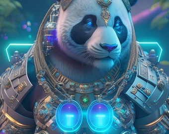 High resolution panda art - digital print for home and personal use