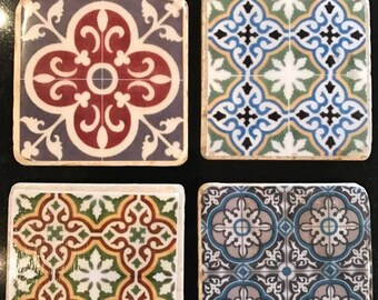 Handmade Natural Travertine Natural Stone Morrocan coaster set of 4
