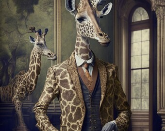 High resolution Giraffe art - digital print for home and personal use