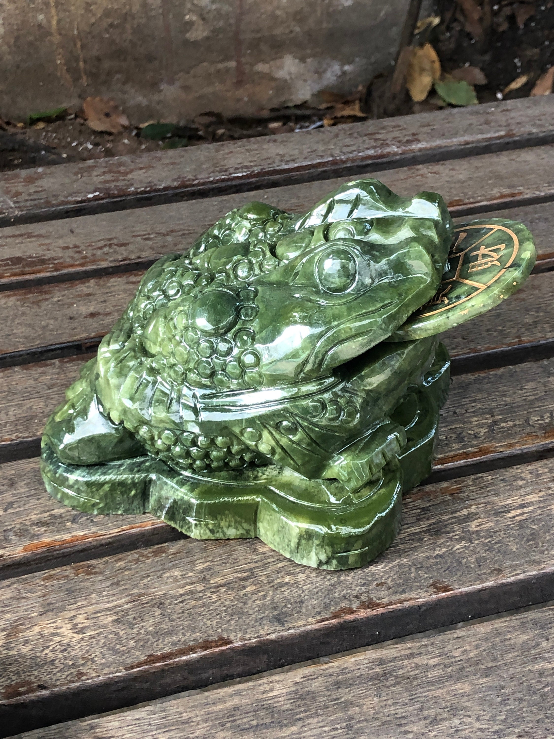 Wealth and Prosperitybig Sizellovely Green Jade Money Frog, Jade Money Frog  Sculpture,jade Money Toad 