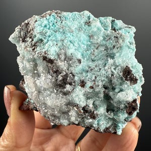 Blue Aragonite with Quartz  Mineral Specimen