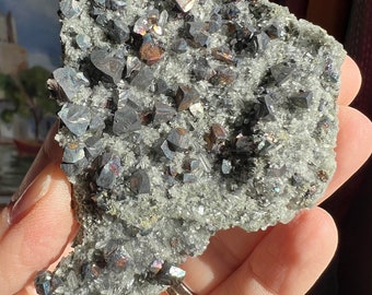 Cubic  Sphalerite with Crystal Quartz from Bulgaria