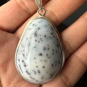 Dendritic Agate, Dendritic Agate Pendant, Dendritic Agate Crystal Pendant, 925 Sterling Silver