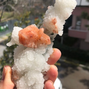 Amazing Piece!apophyllite Tower With Pink Stilbite and Chalcedony ...