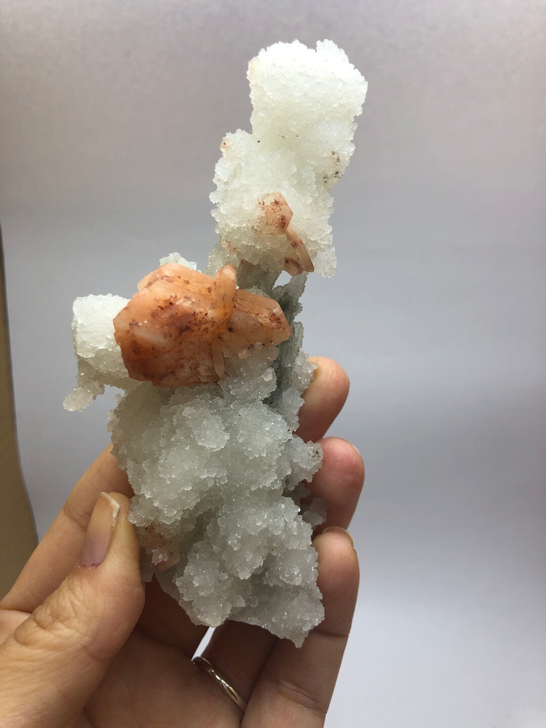 Amazing Piece!apophyllite Tower With Pink Stilbite and Chalcedony ...