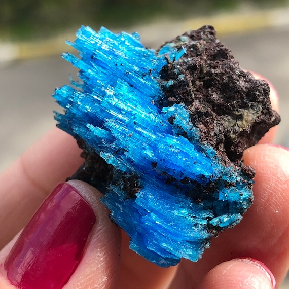 Blue Red Green Pink Chalcanthite Cluster Crystal Mineral Specimen Set of 4