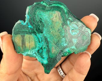 Polished Malachite and Chrysocolla Crystal Slab