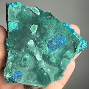 Blue Cornetite with Malachite Crystal Specimen  from Democratic Republic of the Congo