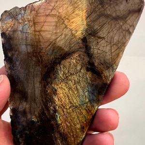 Amazing Chatoyant Color! Labradorite Crystal Slab from Madagascar