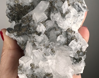 Angel Wings Calcite on Glittery Chalcopyrite Specimen