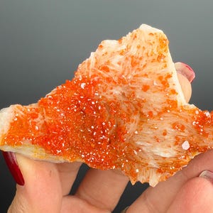 White Barite with Red Vanadinite Crystal Specimen
