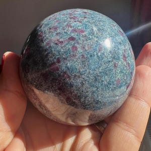 Amazing Colors! Ruby Kyanite Crystal Sphere - 65 MM
