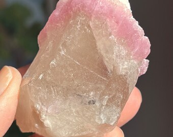Rose Quartz Flower on Citrine Crystal from Brazil