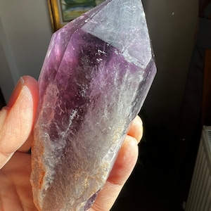 Espécimen de punto de ametrina, punto de cristal de ametrina