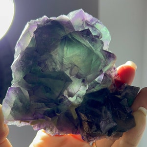 Colori magici! Campione di fluorite ottaedrico De An, cristallo di fluorite