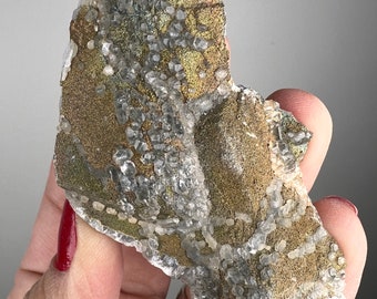 Chalcopyrite on UV Mangano Calcite From Kosovo