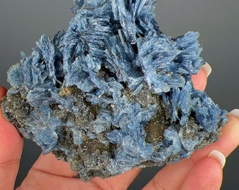 Amazing Color!Blue Barite Crystal Cluster from Romania