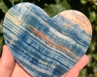 Heart Shaped Aquatine Lemurian Calcite