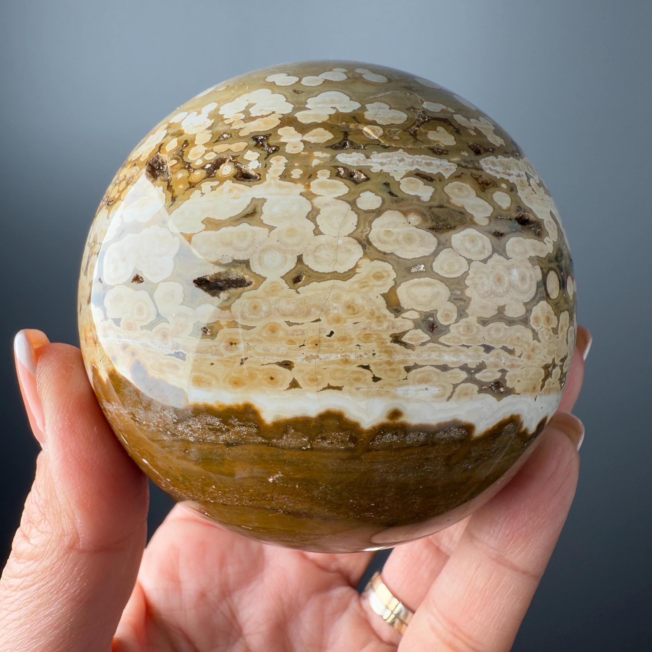 特大 82ミリ オーシャンジャスパー スフィア OJ Ocean Jasper オーシャンジャスパー スフィア - 82 mm - Etsy 日本