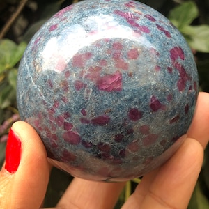 Amazing! Ruby Kyanite Crystal Sphere, Ruby Kyanite Ball,64 MM