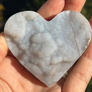 Heart Shaped Druzy Chalcedony Crystal Specimen, Chalcedony Heart, Chalcedony Crystal