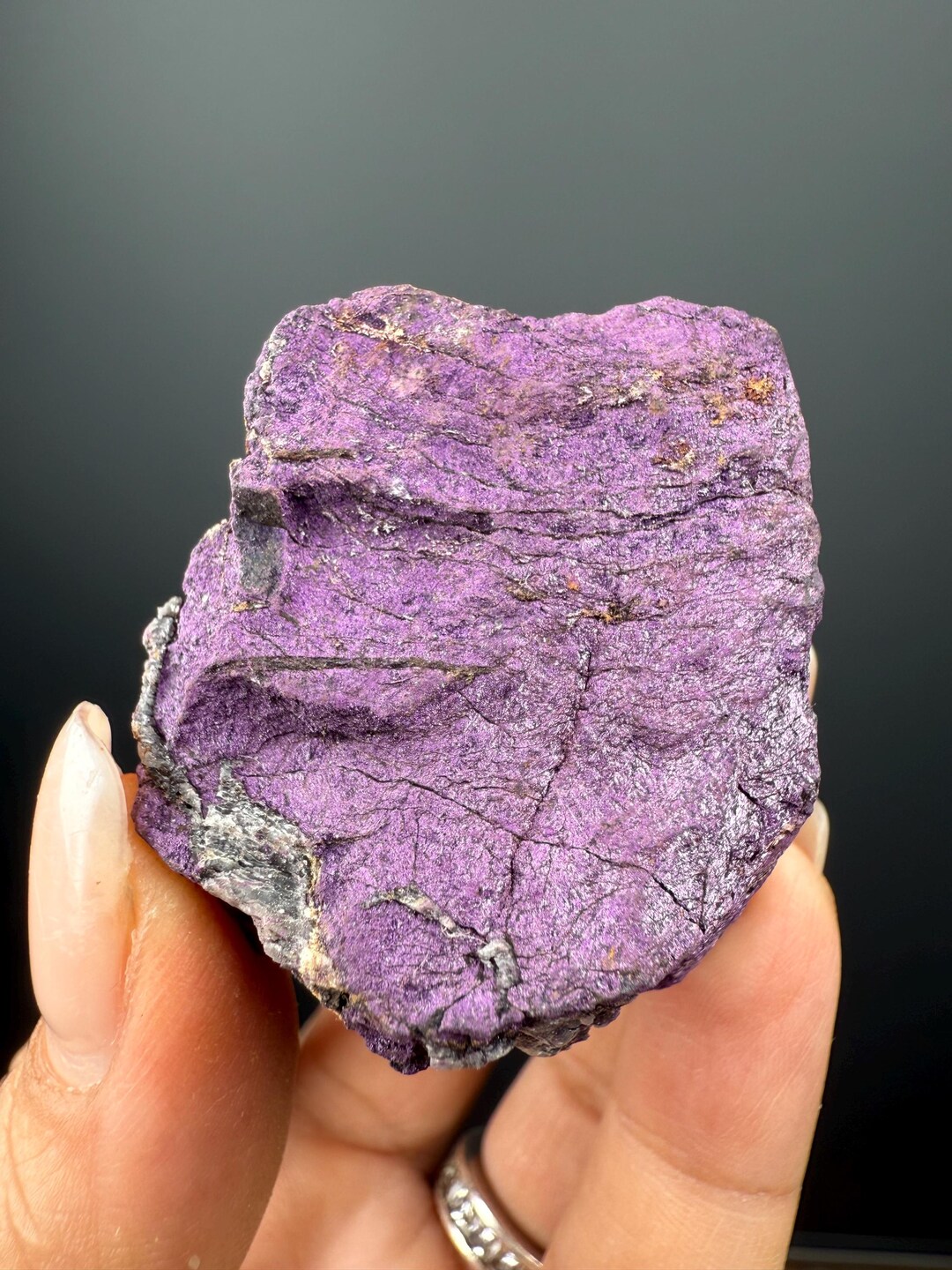 Peperite Stone Velvet Purpurite Raw Stone, Purpurite Crystal - Etsy