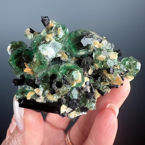 Fluorite with  Black Tourmaline Crystal (Lollipop Pocket), Erongo, Namibia