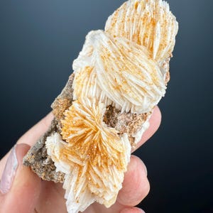 Sugar Vanadinite on White Barite  Crystal Specimen