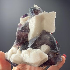 Dream Piece! Milky Quartz Crystal Specimen with Fluorite
