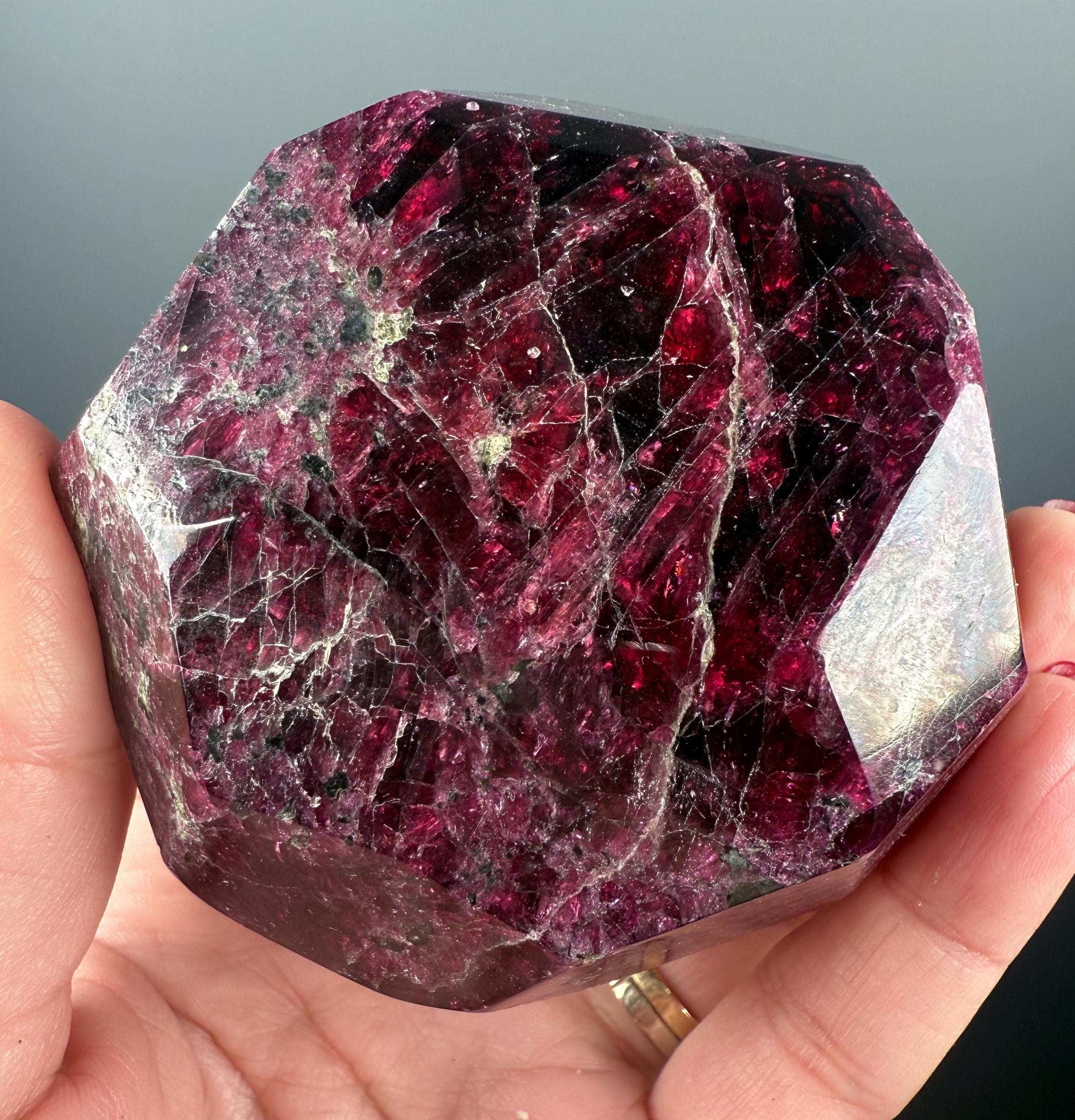 Red Almandine Garnet with Beautiful Crystal Faces, Amazing Red Reflections