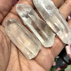SET OF 3! Natural Lemurian  Raw QUARTZ Crystal Point