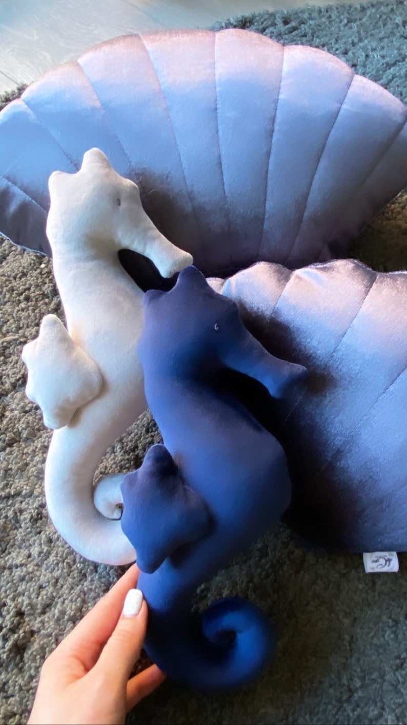 Velvet Seahorse Stuffed Nautical Toy Under the Sea Plush Etsy