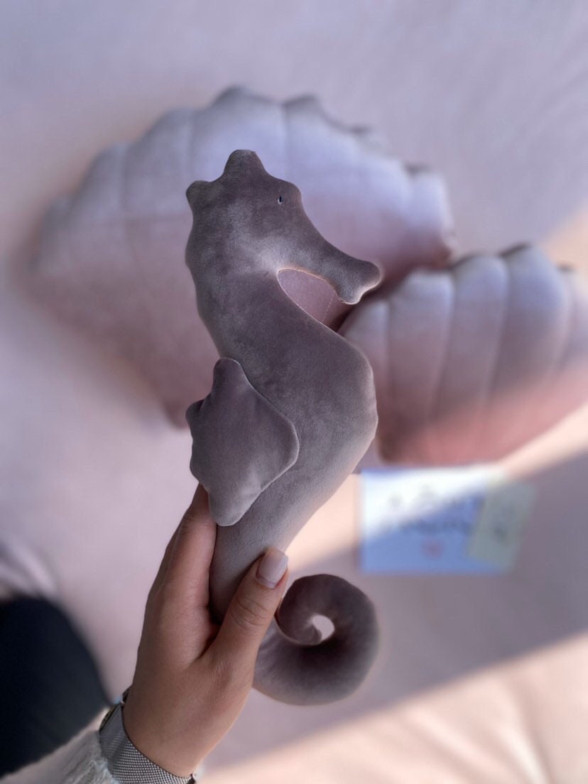 Velvet Seahorse Stuffed Nautical Toy Under the Sea Plush Etsy