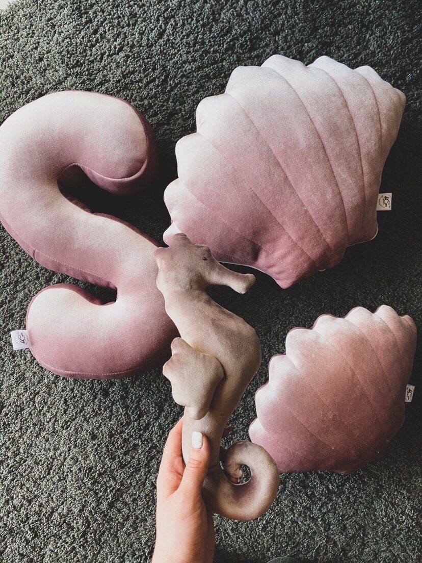 Velvet Seahorse Stuffed Nautical Toy Under the Sea Plush Etsy