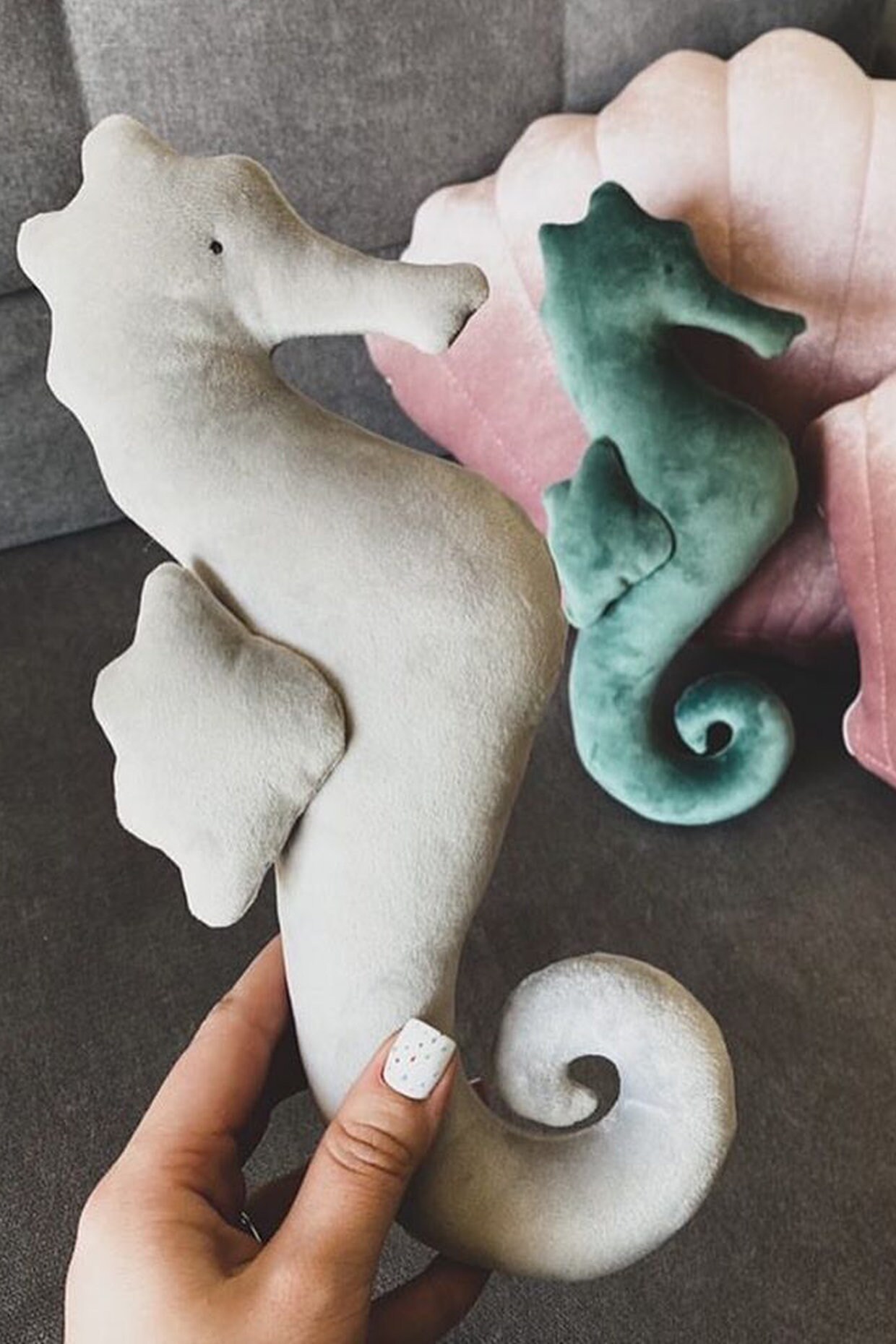 Velvet Seahorse Stuffed Nautical Toy Under the Sea Plush Etsy